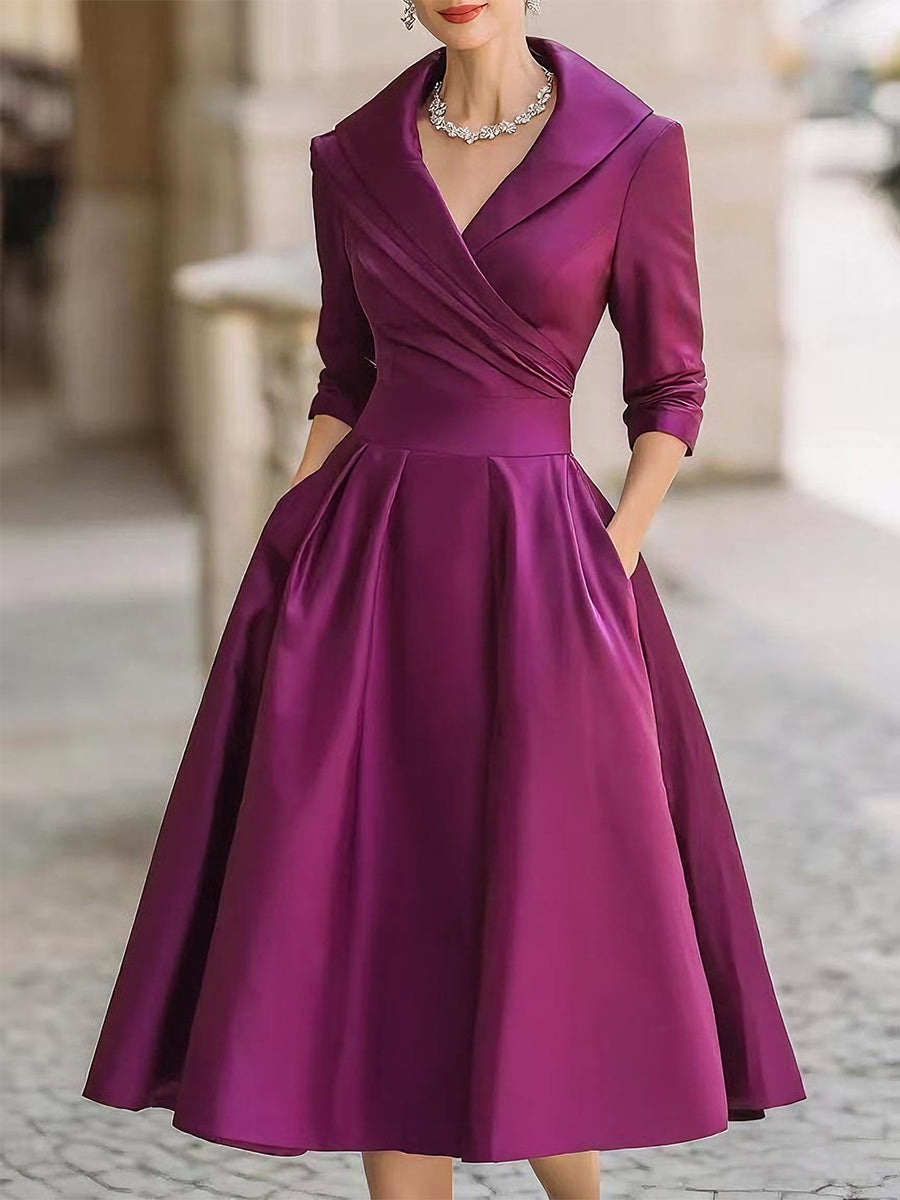 Matilda - Midi Dress in Satin