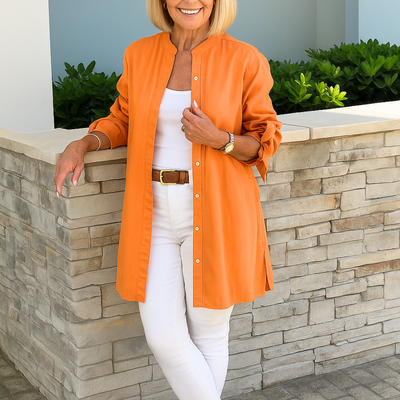 Louise | Plain shirt blouse with bow sleeves