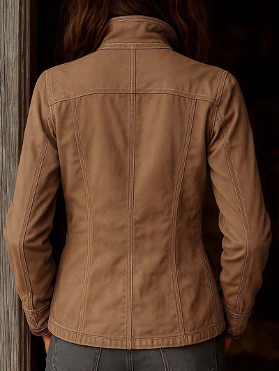 Vintage Washed Camel Military Work Jacket