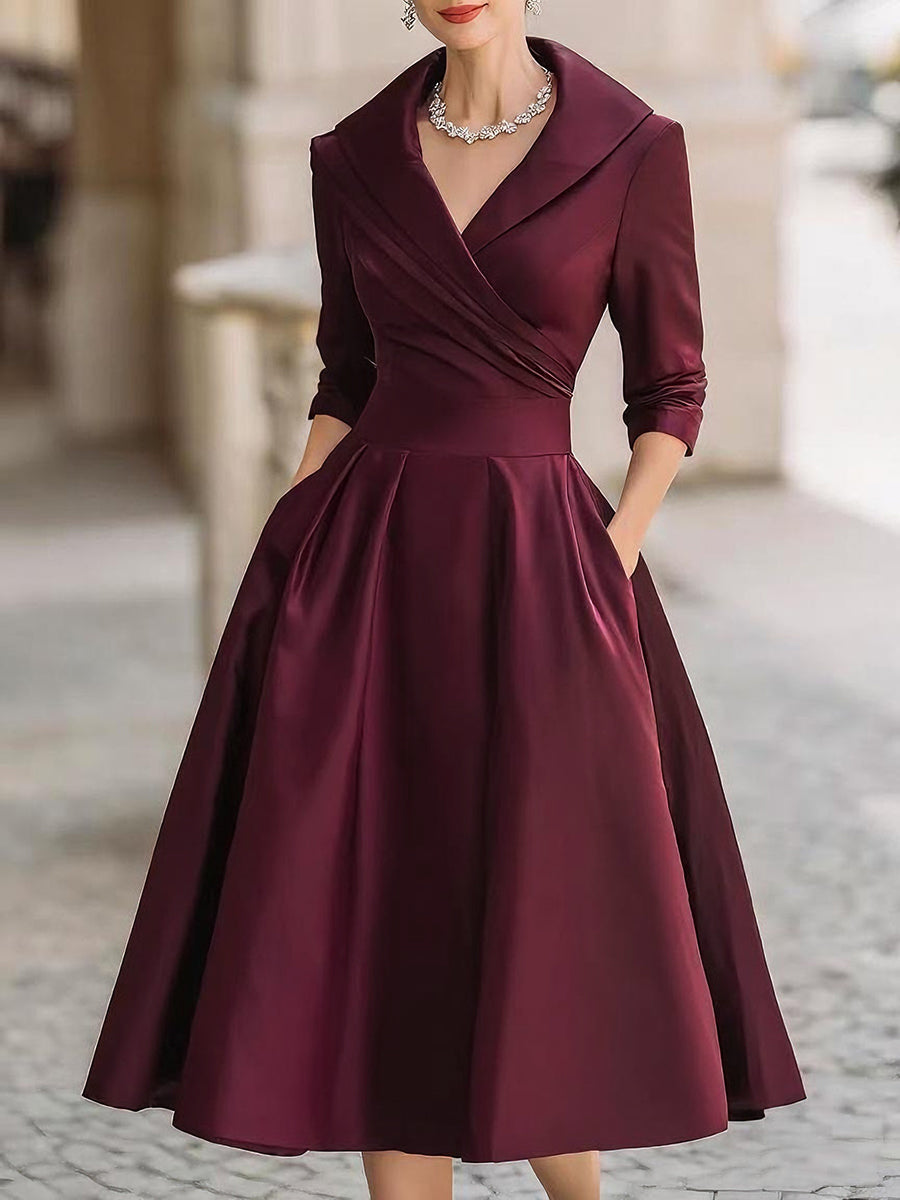 Matilda - Midi Dress in Satin