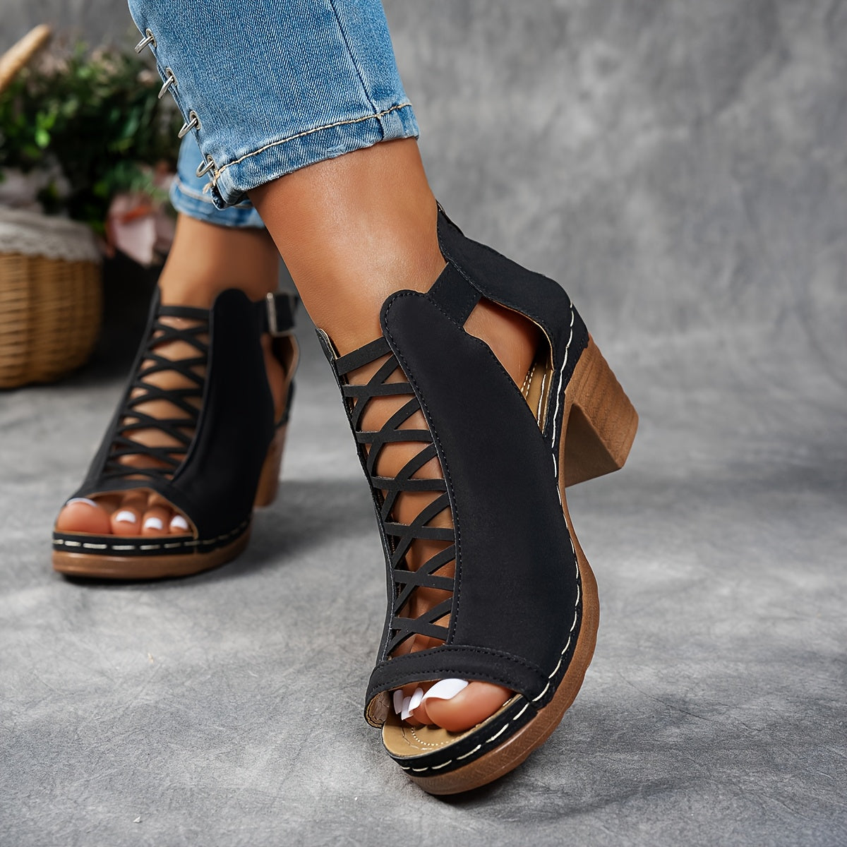 Highgate Lattice Heel Sandals