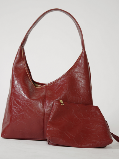 isabella™ Crimson Luxe Leather Satchel