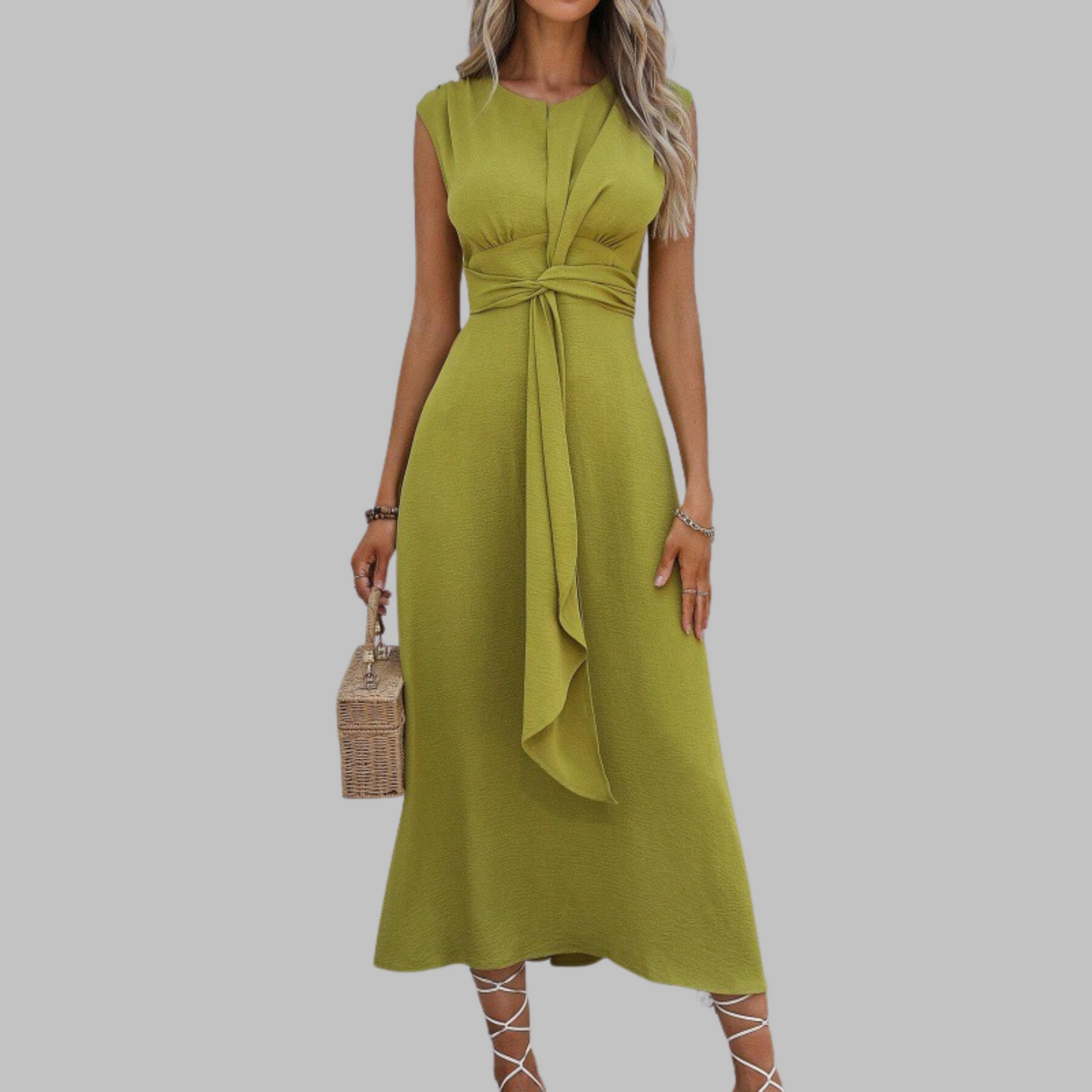 Aurelia™ - Elegant Sleeveless Round Neck Maxi Dress
