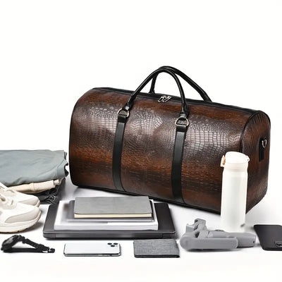 Lucas™ - Vintage Crocodile Pattern Duffel Bag