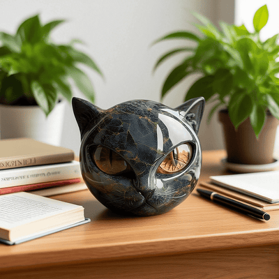 Mayfair Obsidian Cat Sculpture