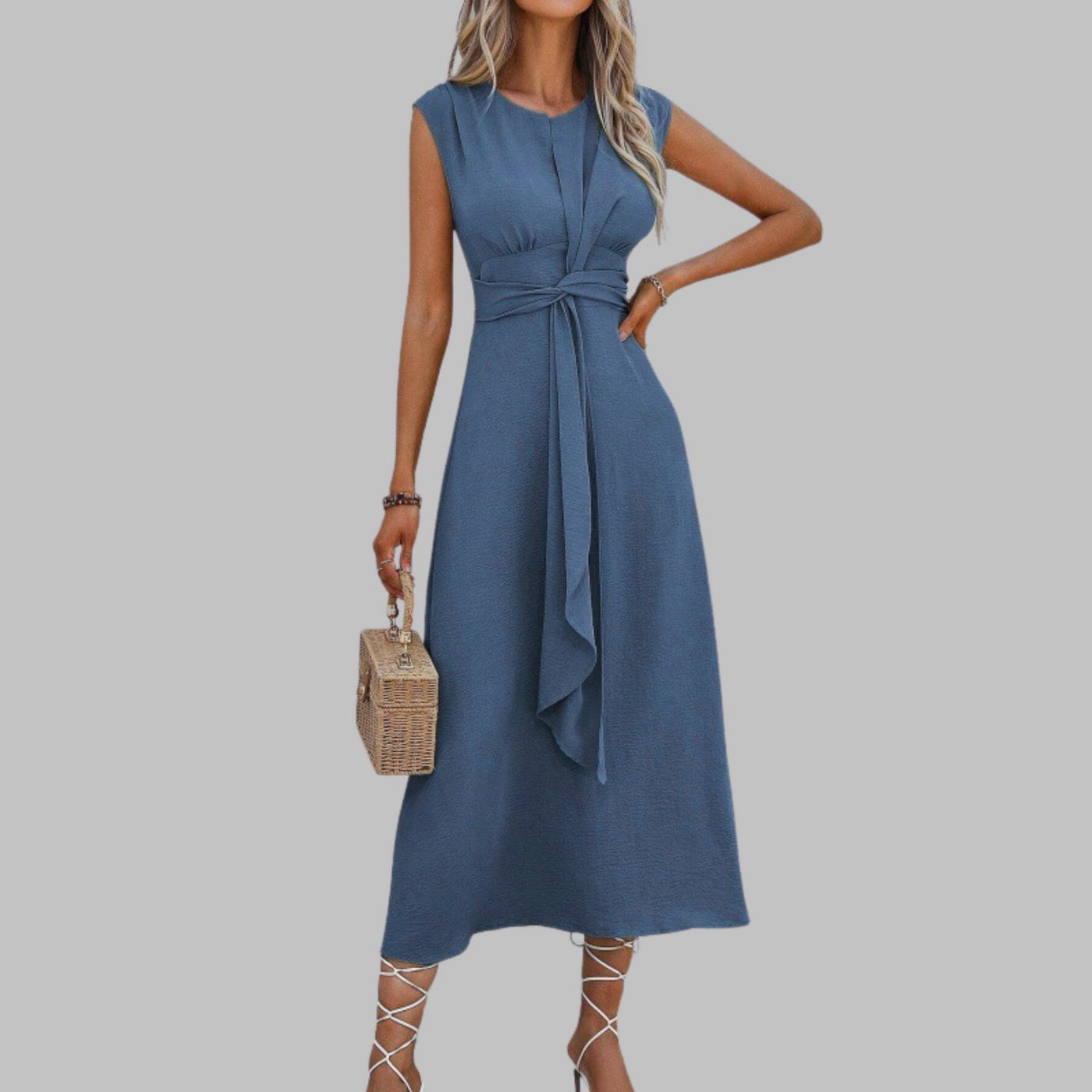 Aurelia™ - Elegant Sleeveless Round Neck Maxi Dress