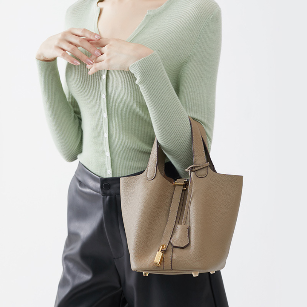 Angelina | Leather Bucket Handbag