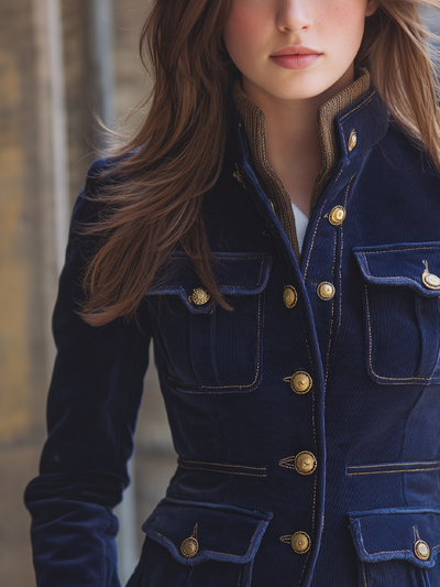 Vintage Military Style Multi-pocket Jacket