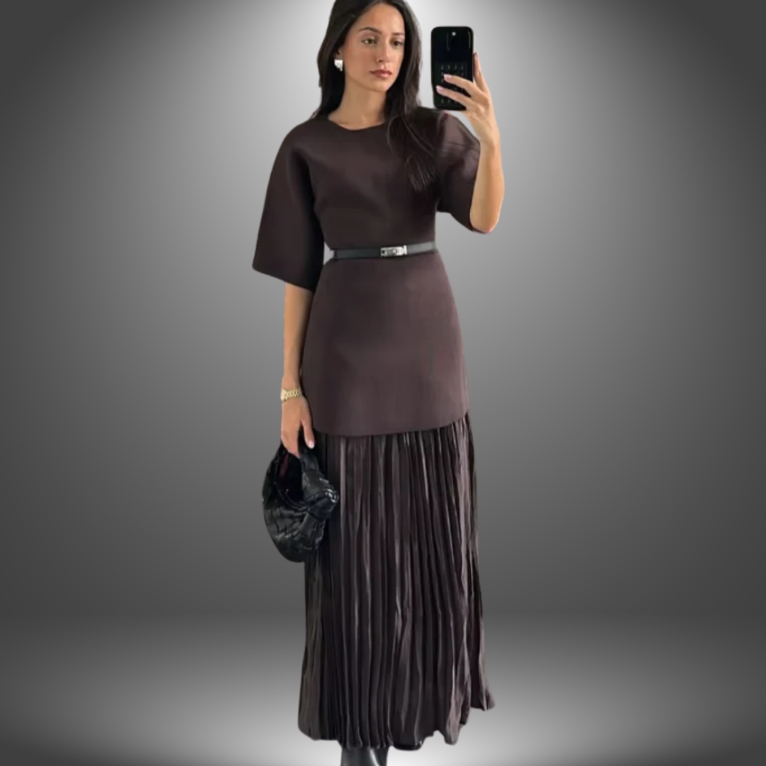 Stacy - Elegant Spliced Knitted Long Dress