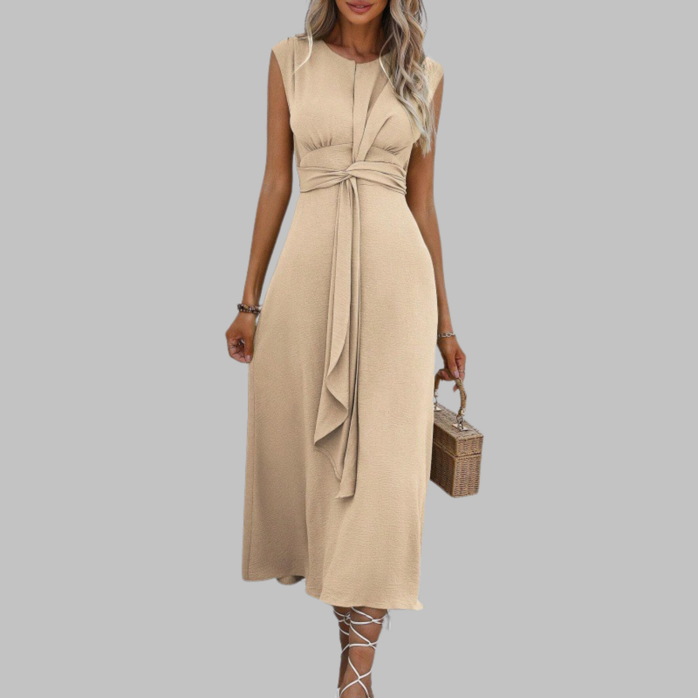 Aurelia™ - Elegant Sleeveless Round Neck Maxi Dress