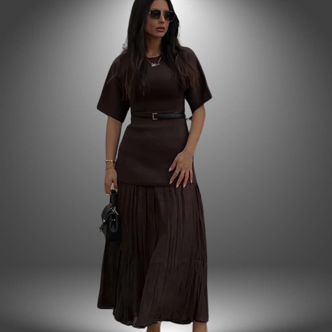Stacy - Elegant Spliced Knitted Long Dress