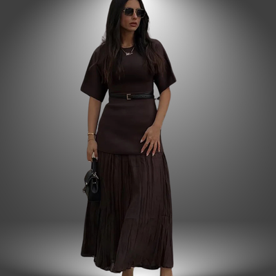 Stacy - Elegant Spliced Knitted Long Dress