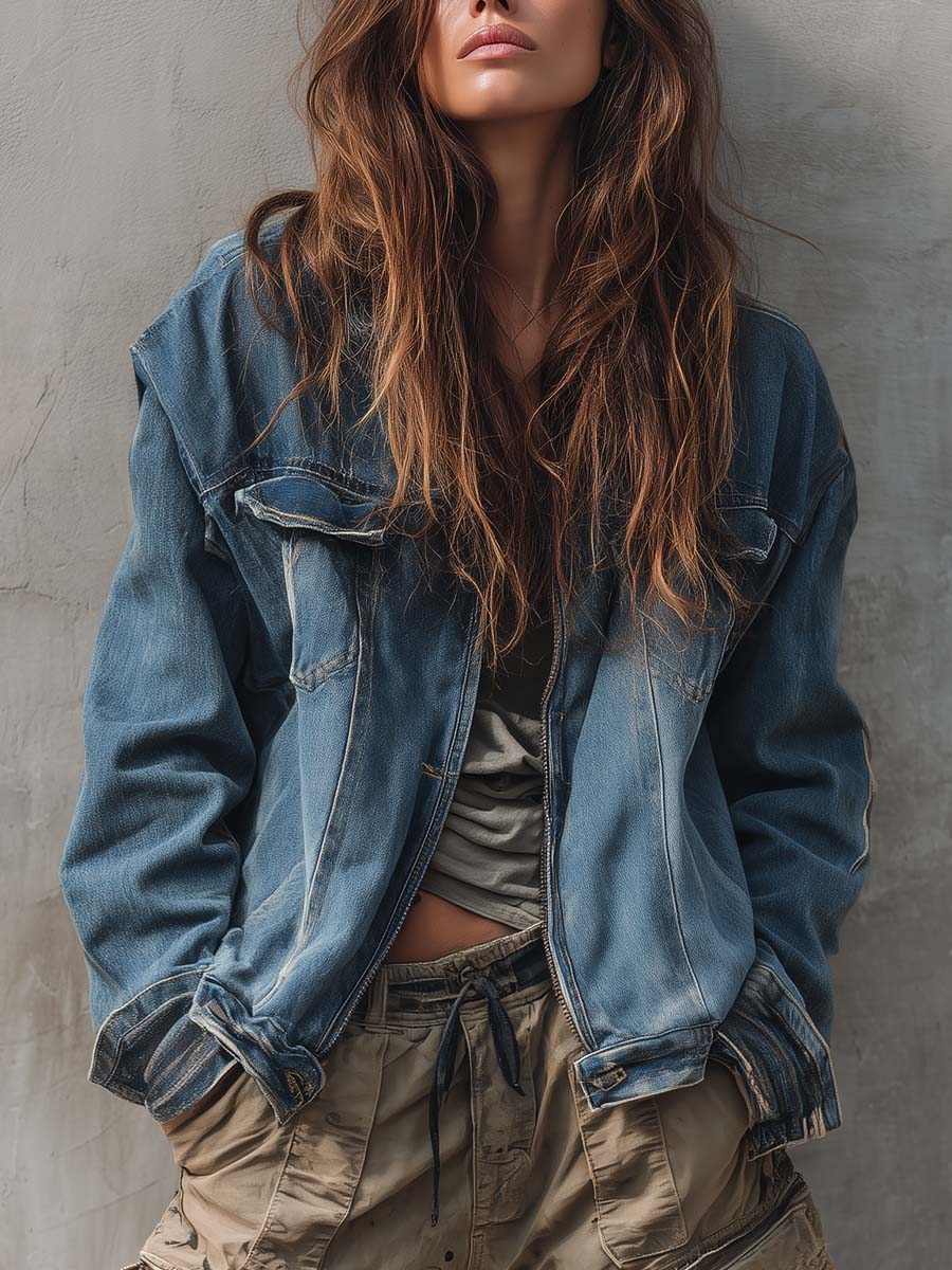 Relaxed Washed Denim Jacket