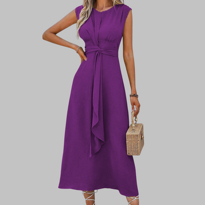 Aurelia™ - Elegant Sleeveless Round Neck Maxi Dress