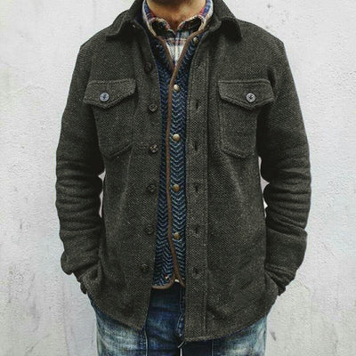 Men's Retro Solid Color Wool Jacket | Ponty