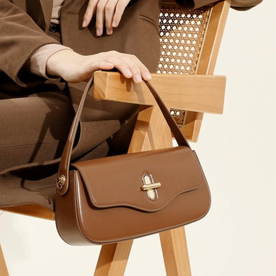 Belgravia | Genuine Leather Baguette Shoulder Bag