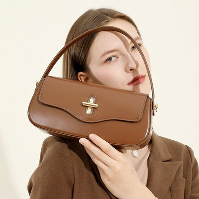 Belgravia | Genuine Leather Baguette Shoulder Bag