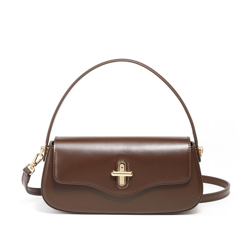 Belgravia | Genuine Leather Baguette Shoulder Bag
