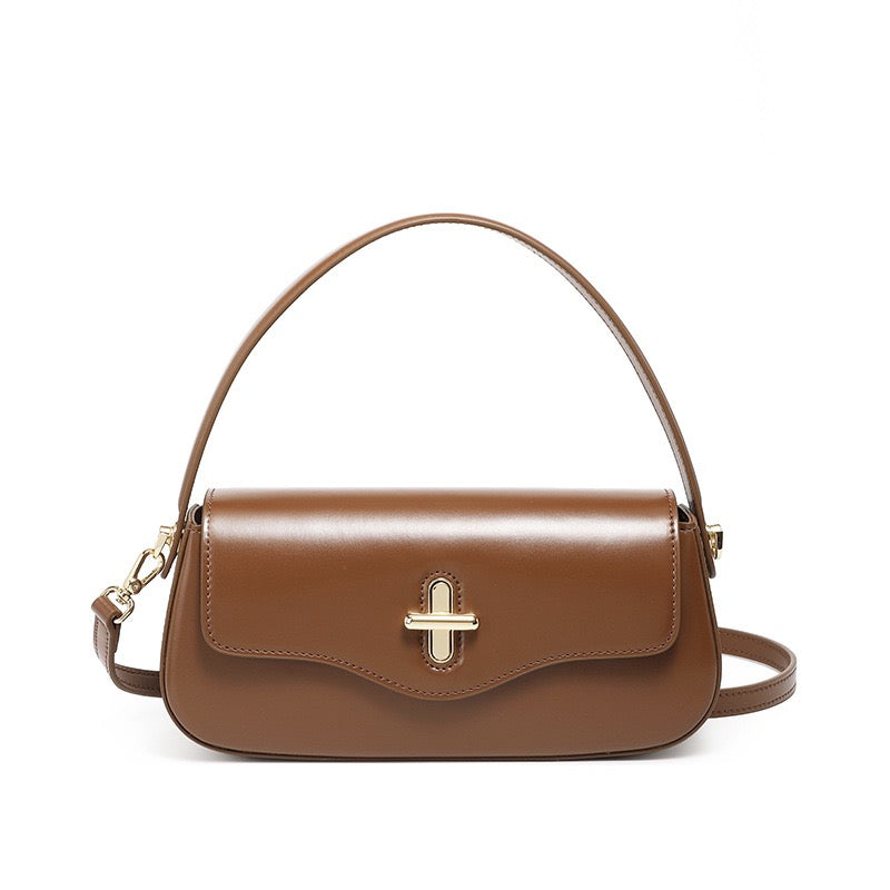 Belgravia | Genuine Leather Baguette Shoulder Bag