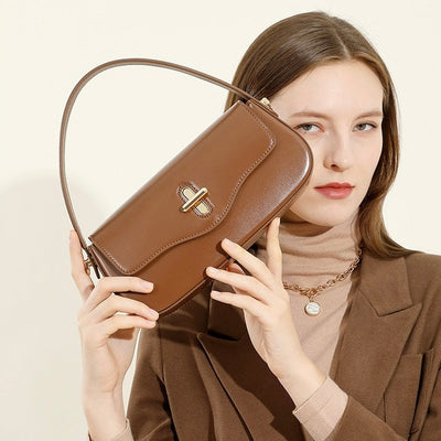 Belgravia | Genuine Leather Baguette Shoulder Bag