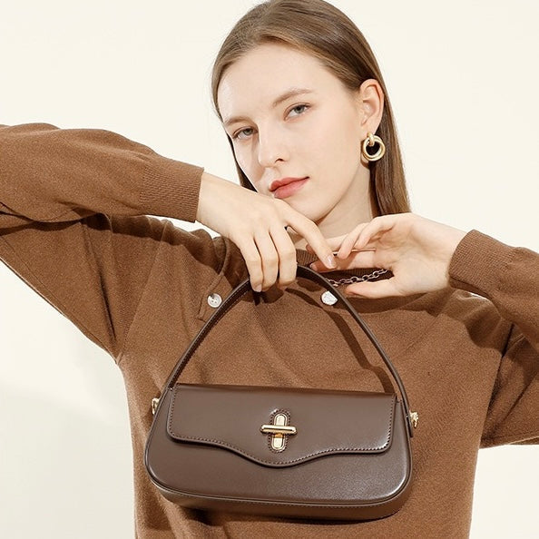 Belgravia | Genuine Leather Baguette Shoulder Bag