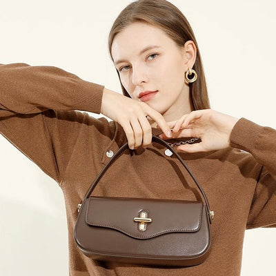 Belgravia | Genuine Leather Baguette Shoulder Bag