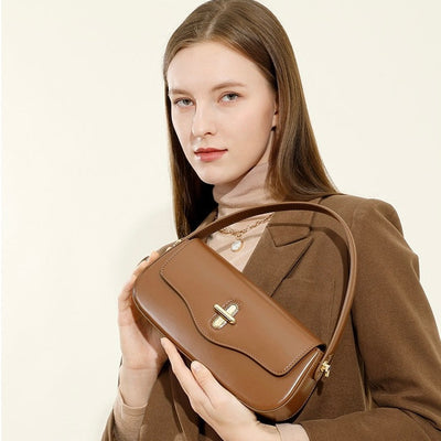 Belgravia | Genuine Leather Baguette Shoulder Bag