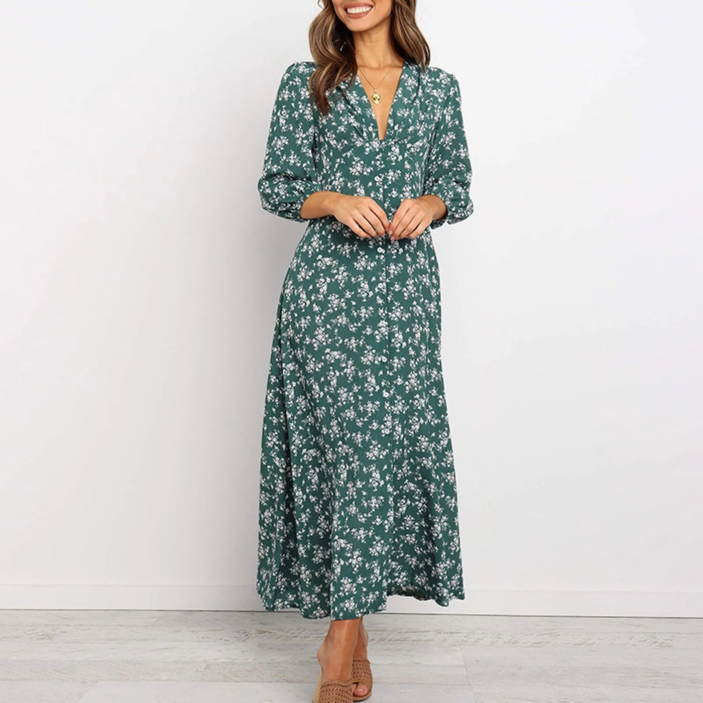 Isabella™ - V-neck Floral Dress