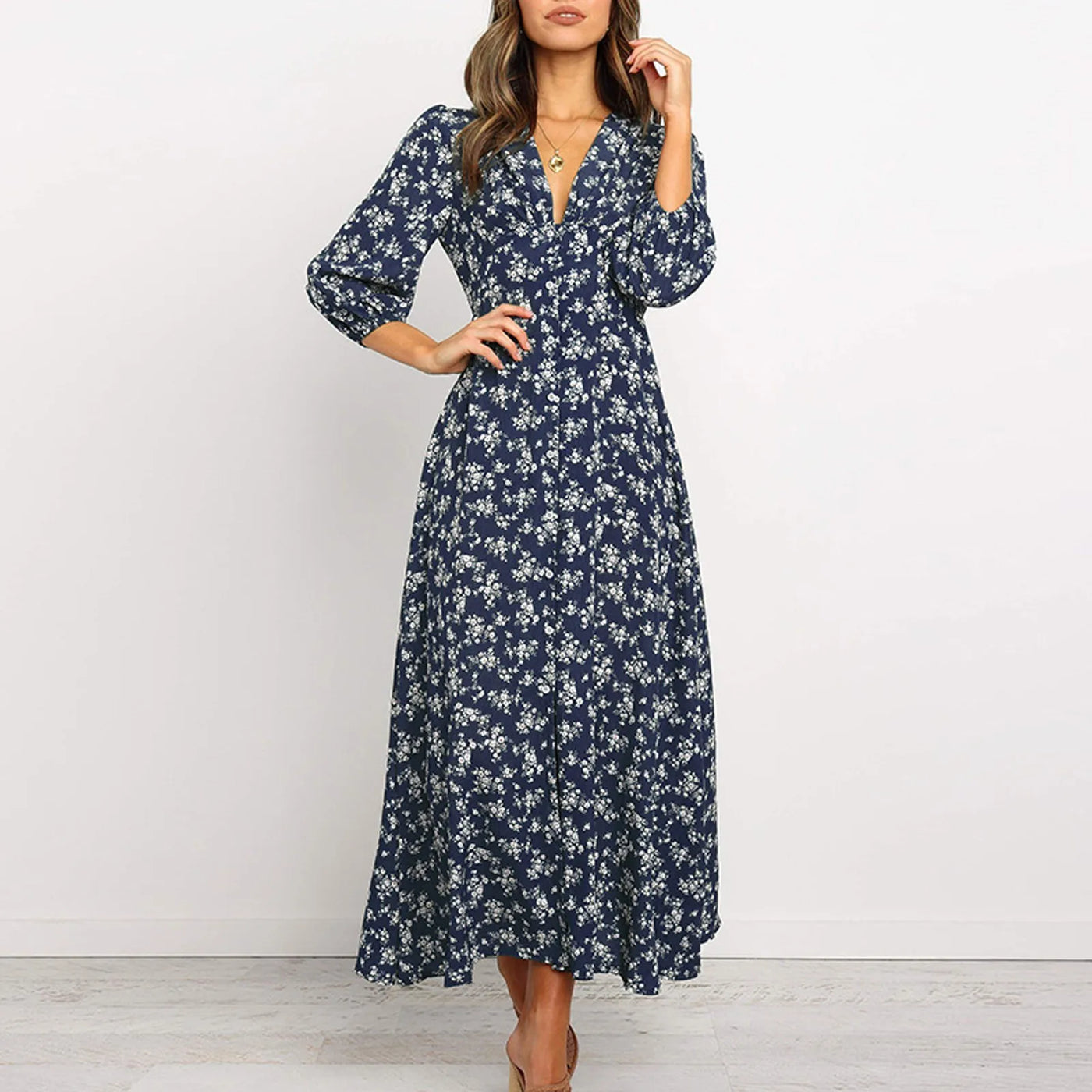 Isabella™ - V-neck Floral Dress