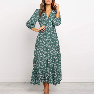 Isabella™ - V-neck Floral Dress
