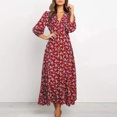 Isabella™ - V-neck Floral Dress