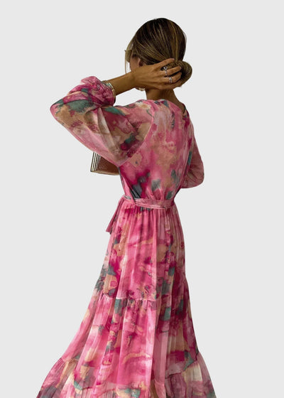 Rosetta - Floral Print Wrap Maxi Dress