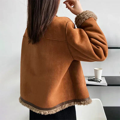 Isabella  Shearling Button Jacket
