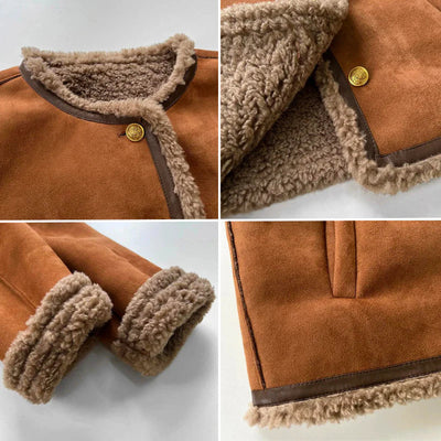 Isabella  Shearling Button Jacket