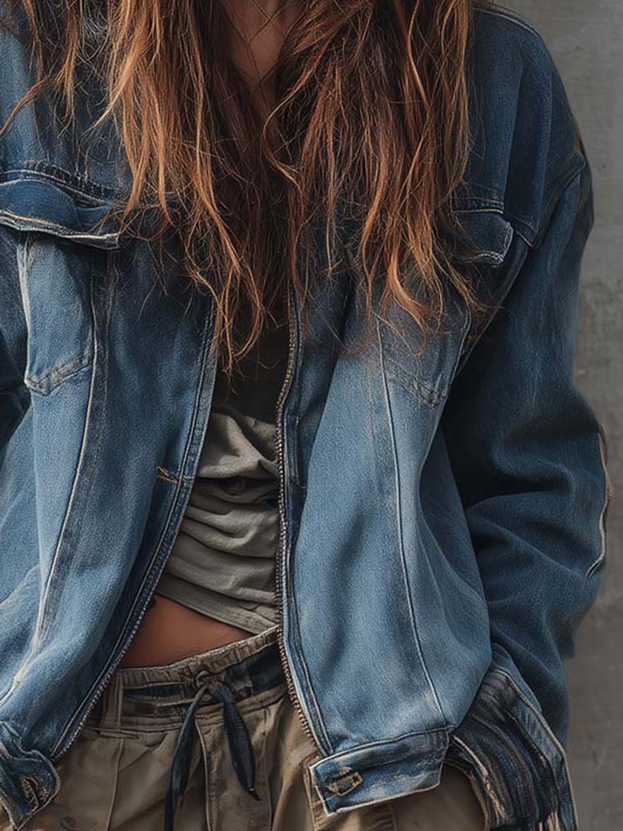 Relaxed Washed Denim Jacket