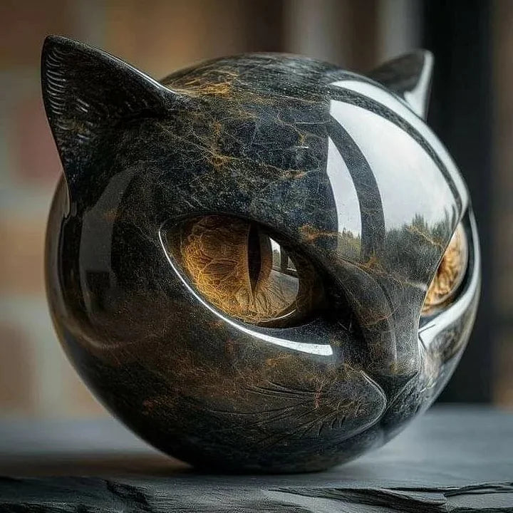 Mayfair Obsidian Cat Sculpture