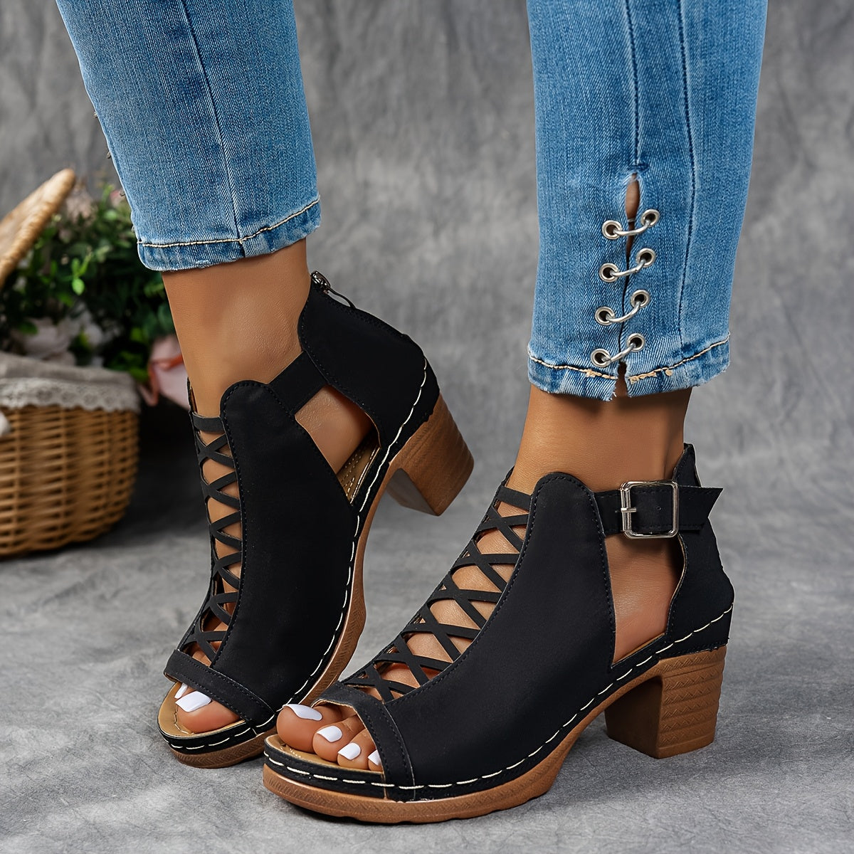 Highgate Lattice Heel Sandals