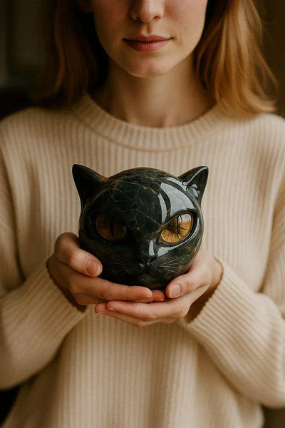 Mayfair Obsidian Cat Sculpture