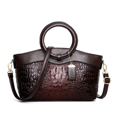 Ella™ Heritage Croc | Classic Leather Shoulder Bag