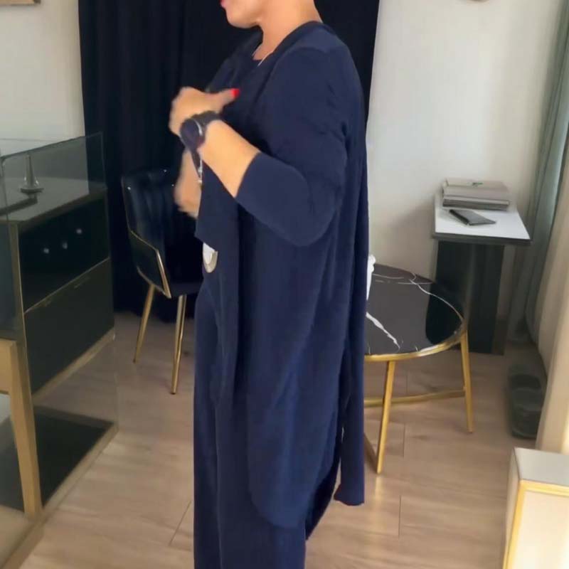 The Kensington Trio | Elegant 3-piece set including long cardigan, top and pants